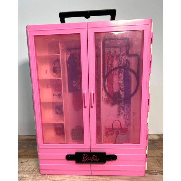 Barbie Doll Pink Portable Wardrobe Case - Picture 1 of 7
